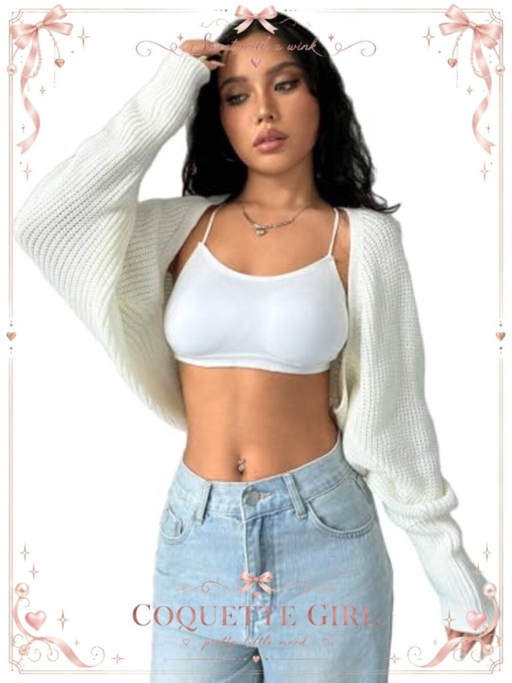 Knit Shrug Cardigan Batwing Sleeve Cropped Bolero Sweater